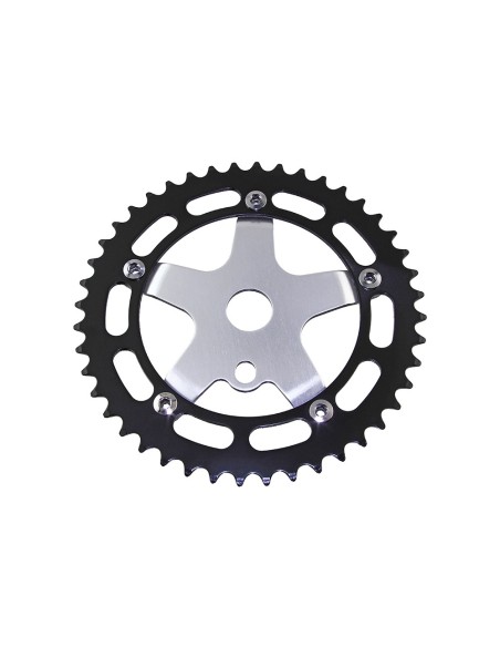 Alloy Chainring 913A 1/2 X 1/8 44t Black Chainring Chrome Spider.